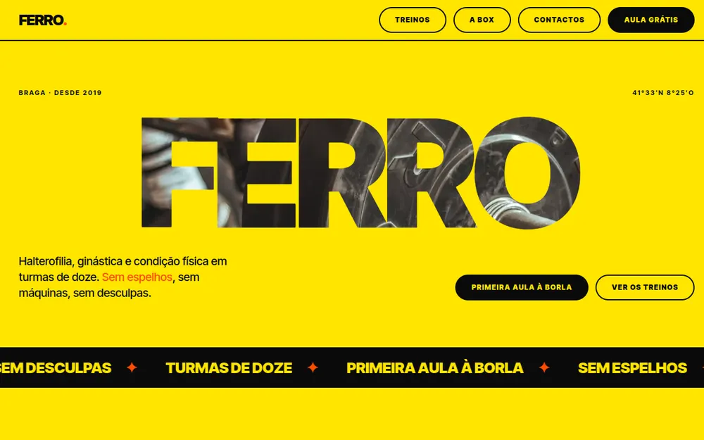 Página inicial do site FERRO